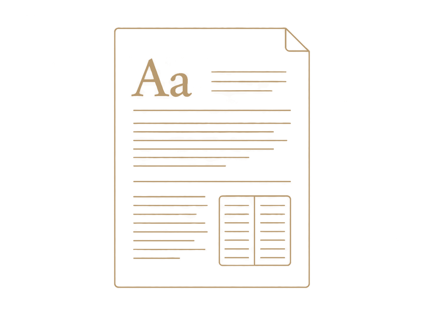 Gesetzte Seite mit typografischen Textblöcken